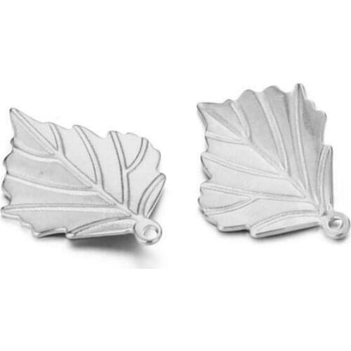 6pcs Gold Plated Stainless Steel 23.5x17mm Charm Leaf Pendants Accessories For DIY Jewelry Bracelet Necklace Making Findings