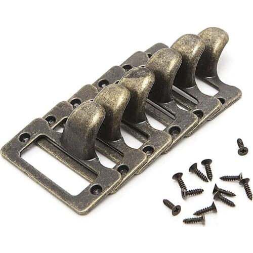 6x Handle File Name Card Cabinet Label Holder Antique Brass Drawer Pull Frame