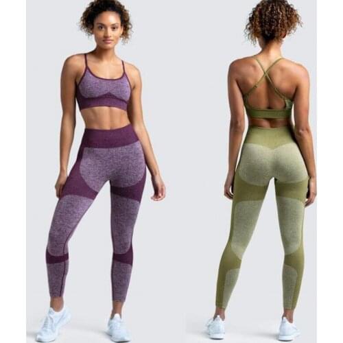 Seamless Yoga Set Women Fitness Clothing Gym Set Female Sportswear High Waist Leggings Sports Suits Tracksuit Workout Clothes