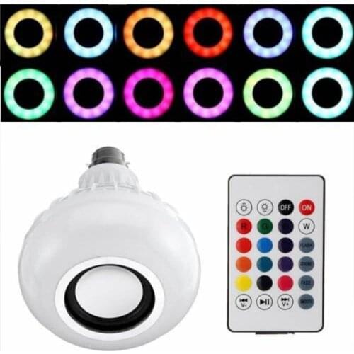 Bluetooth Speaker RGB LED Bulb Nigh Light 12W Music Playing Dimmable Wireless Led Lamp with 24 Keys Remote Control