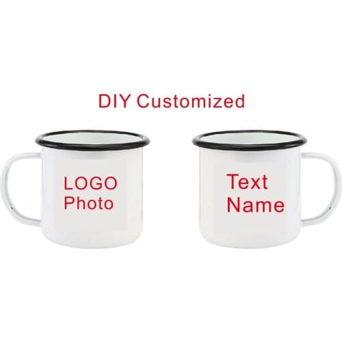 350ML Enamel Creative Coffee Mug Travel Tea Cup Custom Milk Mugs Handmade DIY home office Personalized Gift MAZWEI Store