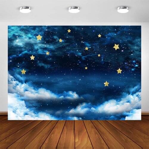 Photography Backdrops Starry Blue Night Sky Baby Newborn Photo Studio Background little Stars Birthday Party Decorations Props