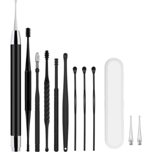 Minifit Ear Wax Removal Tools with Light & Storage Case Portable Ear Spoon Earpick Cleaning Kit for Kids & Adults Ear Care Set