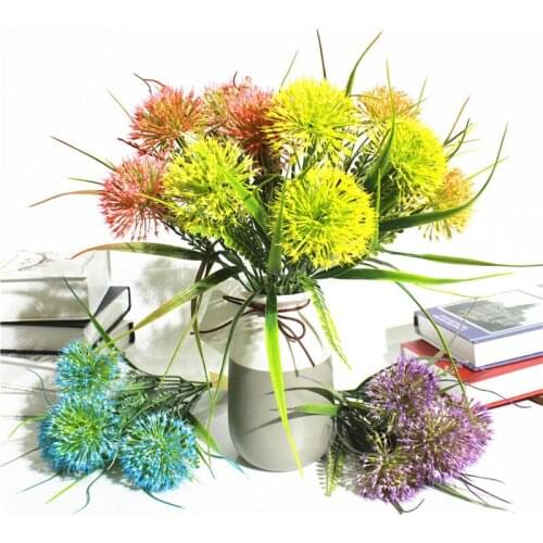 10pc Artificial Plant Bunch Dandelion Green Leaf Grass Home Decor Plastic Fake Plants Wedding Party Scene Decoration Fake Flower