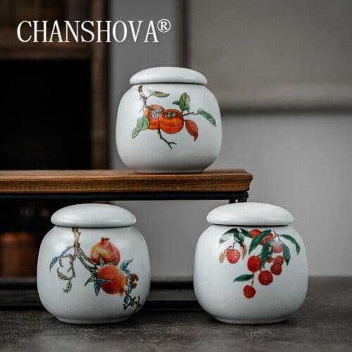 CHANSHOVA Chinese style Crackle Ceramic tea box Handmade Tea Caddies Sealing China porcelain tea set H640