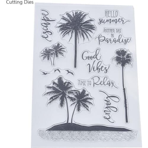 Coconut Tree Transparent Clear Background Stamp For DIY Scrapbooking Card Making Silicone Rubber Stamps Decoration Supplies