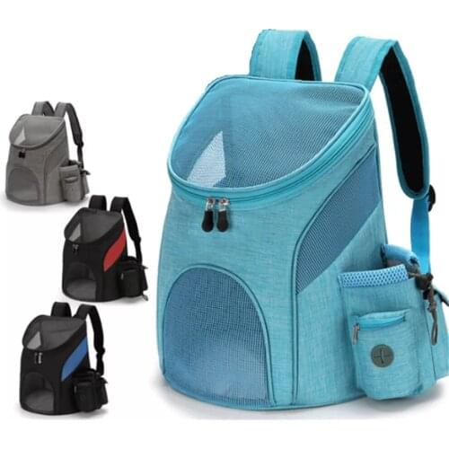Multifunctional Pet Bag with Side Pocket Outing Breathable Cat Backpack Nylon Dog Double Shoulder Bag Foot Pad Travel Carrier