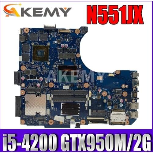 N551JX/N551JK Motherboard i5-4200CPU GTX950M/2G For ASUS G551JX N551JX G551J N551J Laptop Motherboard N551JK Mainboard test 100