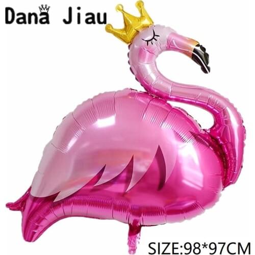 NEW Crown Pink Flamingo Foil Balloon INS Cactus Style Happy Birthday Party Baloon Wedding Decoration Swan St Patricks Day