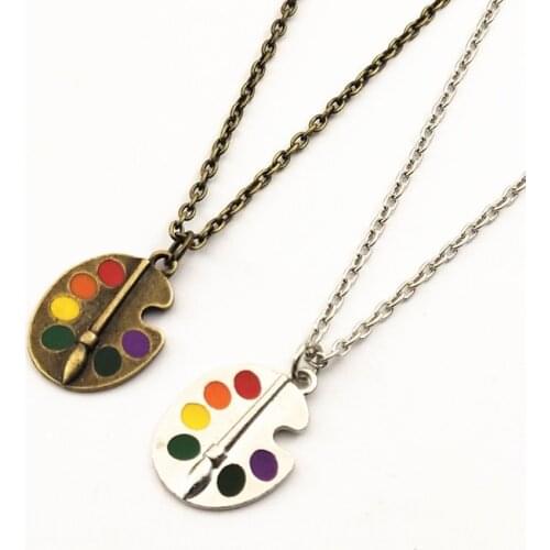 2020 New Palette necklace Silver necklace Artist necklace Wonderful Silver Bright Artist Palette necklace