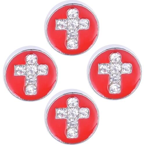 F599 Red round with crystal cross shape floating charms for living memory glass floating locket charms DIY jewelry 20pcs/lot