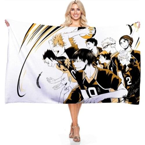 3D Japanese Animation Volleyball Teenager Digital Print Rectangular Bath Towel Children Bathroom Absorbent Towel