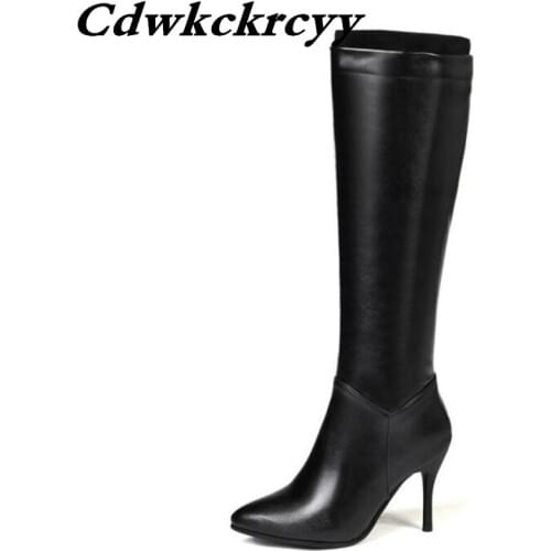 Winter New style fashion Sharp head Fine heel High-heeled Boots thigh high boots winter boots for girls plus size 34-45