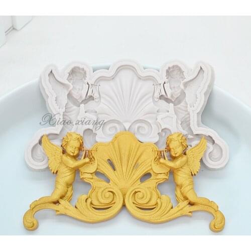 Luyou 1pcs angel lace silicone mold cake molds cake decorating tools fondant chocolate gumpaste mold FM1920