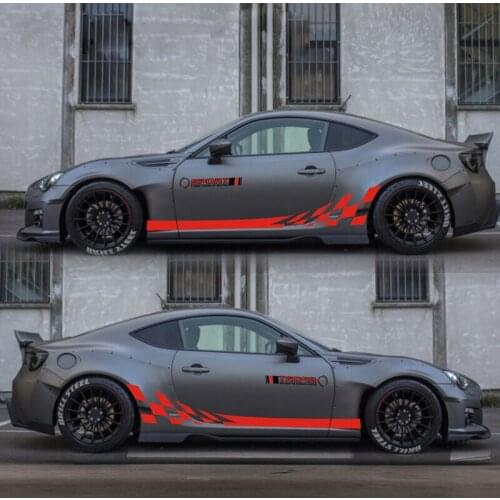 Sport Racing Door Side Skirt Stripes Car Styling Body Decor Sticker Auto Accessories Vinyl Decals For Subaru BRZ STI