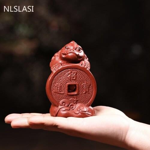 Yixing Purple Clay Tea pet Animal model Statue Handmade Home garden Decor Crafts desktop Ornament Tea Ceremony Accessories