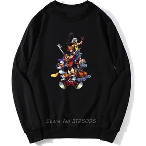 Kingdom Hearts 2 Hoodie Men Squad Sora Riku Kairi hoodies Men Autumn Winter Pullover Sweatshirt Streetwear Harajuku