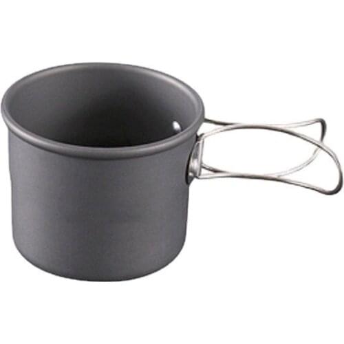 Outdoor Ultralight 150ml Titanium Cup Portable Camping Picnic Water Cup Mug with Foldable Handle Travel Cookware Equipment