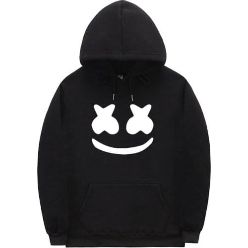 Smiling Face Print Hoodie Sweatshirt Men Pullover Tops Hooded Vogue Retro Pullover Autumn Winter Warm Sweatshirt Plus Size S-3XL