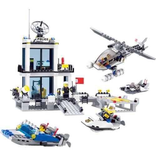 536pcs Kaizhi 6726 Water Police Headquarters Series Water Police Station Assembled Toy Gifts