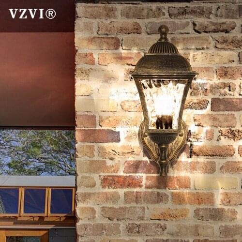 Retro Wall Lamps Outdoor Waterproof Terrace Europe Wall Sconces Powerful LED Wall Lighting Garden Lights Courtyard Street Lamp