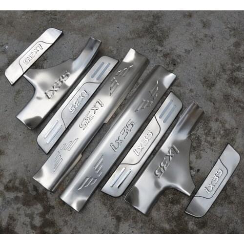 High quality stainless steel inside external Scuff Plate/Door Sill Protector Sticker For 2010-2017 Hyundai ix35(8pc)