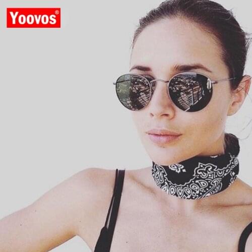 Yoovos 2021 Metal Round Luxury Sunglasses Women Vintage Eyewear Classic Brand Designer Sun Glasses Driving Oculos De Sol Gafas