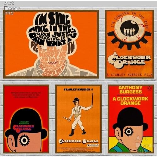 A Clockwork Orange Retro Kraft Paper Movie Poster For Home Art Decoration Posters