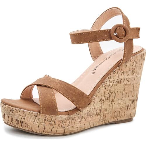 Women Sandals High Quality Wedges High Heels Peep-Toe Platform Shoes Woman sandalias mujer 2020 Daily Pumps Shoes Big size 43
