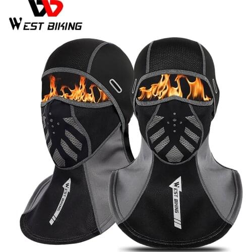 WEST BIKING Winter Sport Cycling Cap Reflective Men Women Scarf Balaclava Neck Warmer Ski Bicycle Motocycle Running Head Cap Hat
