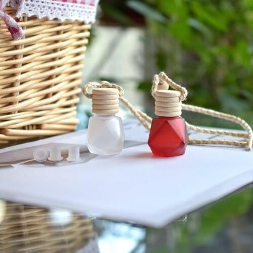 100pcs New Color Frosted 6ml Diamond Car Hanging Perfume Glass Empty Bottle #4504