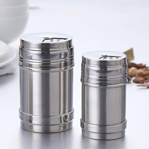 4Pcs Spice Jar Rotating Cover Salt Sugar Bottle Multi-purpose Stainless Steel Spice Pepper Shaker Seasoning Bottle