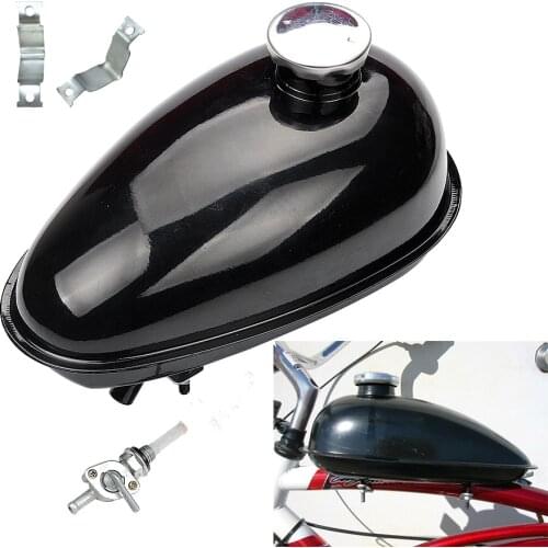 49cc-80cc Motor Bicycle 3L Iron Gasoline Gas Fuel Tank Petocok Cap For Chopper 49cc 60cc 80cc 2/4 Stroke Engine Motorized Bike