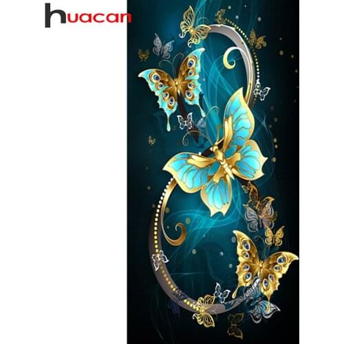 Huacan Diamond Painting Mosaic Butterfly Fantasy Diamond Art Embroidery Animal Cross Stitch Home Decor