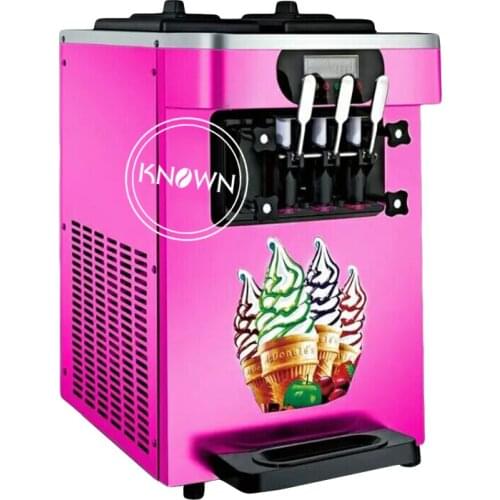 Free shipping table desktop mini 3 flavors 18L soft serve ice cream machine automatic ice cream sundae cone maker