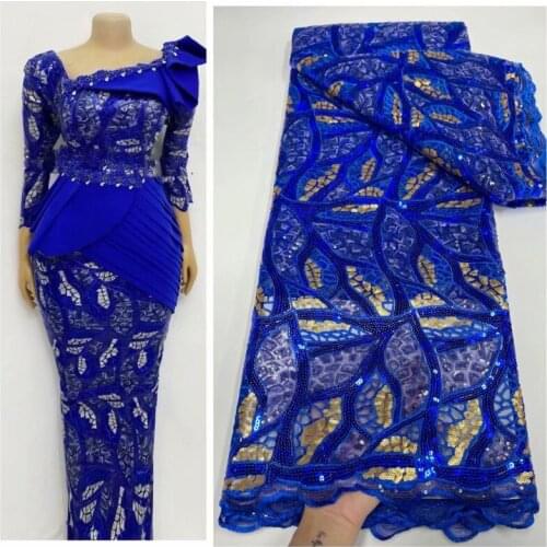 Shiny Gold Color Small Sequins Fabric 2021 High Quality French Mesh For Sewing Clothes Sequins Nigerian Lace Fabrics