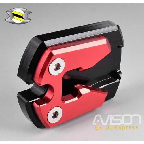 Fit for NMAX155 NMAX Side Stand Foot Enlarger CNC Aluminum Motorcycle Kickstand Stand Extension Enlarger Pad RED