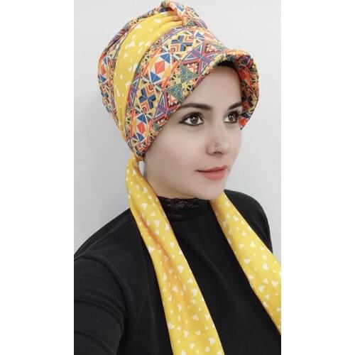 Womens Print Scarf Hat Bathing Cap