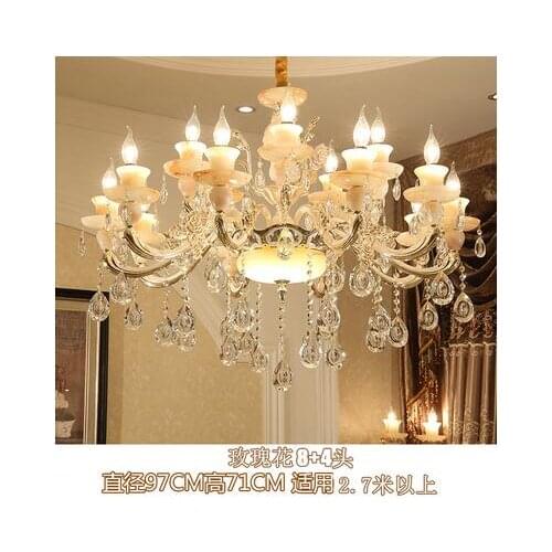 European living room lamp zinc alloy chandelier luxury crystal dining room bedroom lamp lighting