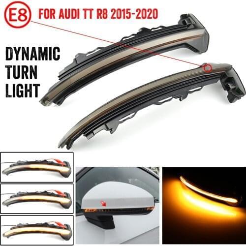 For Audi TT TTS TTRS MK3 8S 2015-2020 For Audi R8 2016-2020 2X Smoke LED Dynamic Mirror Blinker Light Turn Signal Lamp