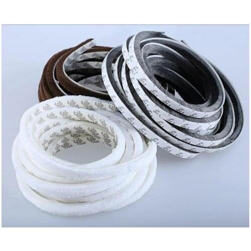 Adhesive Sealing Strip Felt Draught Excluder Wool Pile Weatherstrip Door Window Brush Seal 5/10M 7 x 12mm Silver Gray Brown