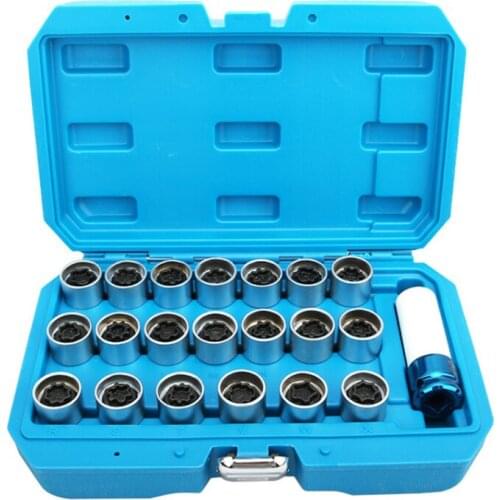 21pcs Car Wheel Tire Anti-theft Screw Sleeve Removal Key For Audi A6 Q5 Q3 Q7 Q2 A1 A4 A5 A8 A3 A7 Repair Disassembly Tools