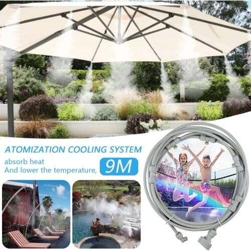9M/12M Outdoor Misting Cooling System Kit For Greenhouse Garden Patio Waterring Irrigation Mister Line System Garden Sprinklers
