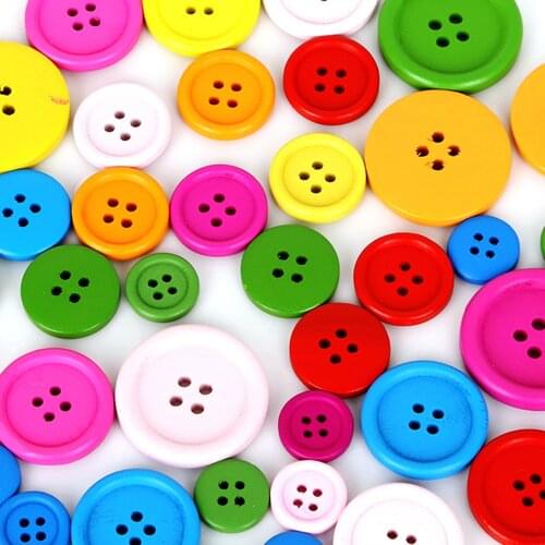 15-30mm Round 4-Holes Button Plastic Buttons DIY Scrapbooking Buttons Garment Sewing Notions DIY Apparel Accessories 20-100pcs