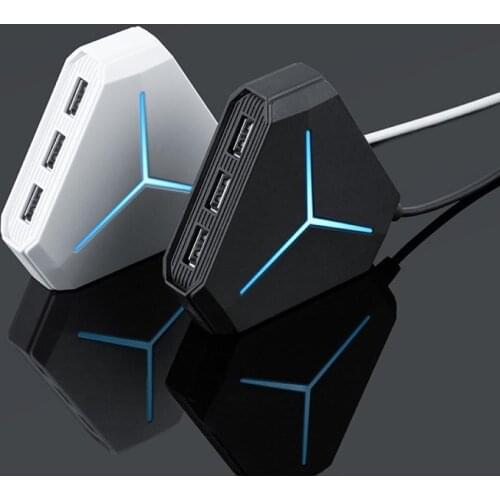 Multiple Port USB 2.0 AUX TF Card Reader Hub 1m Cable Splitter Adapter for PC