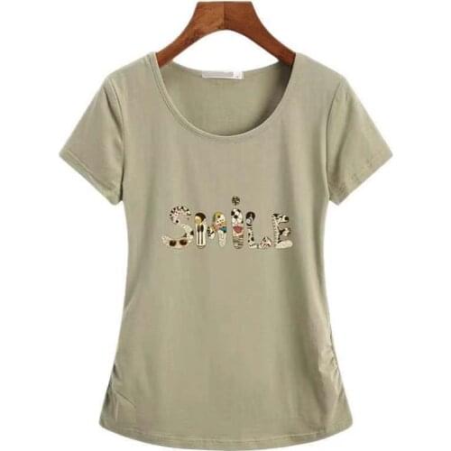 Fashion Summer Women T-shirts 5XL Plus Size Womens T-shirts Tops Women Loose Short Sleeve Letter Print Pullovers Tops 90kg