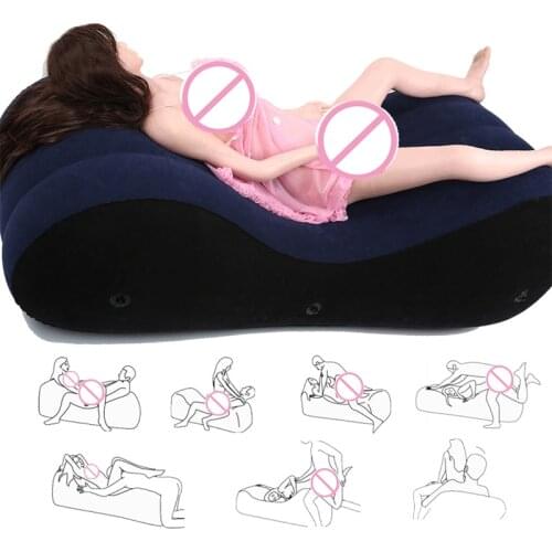 Flocking Inflatable Sofa Bed Sex Toys for Couples SM Games Love Sex Chair Pillow Adult Erotic Sex Furniture