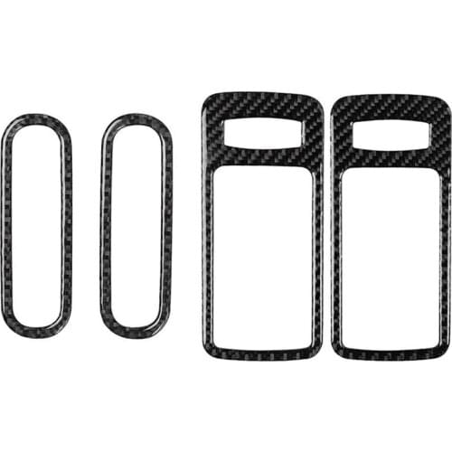 Car Carbon Fiber Interior Door Handle Bowl Frame Cover, Exhaust Vent Decoration Sticker for Ford Mustang 2009-2013