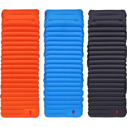 2021 New Outdoor Camping Foot-on Automatic Portable Inflatable Bed Beach Mat Picnic Mat Folding TPU Air Cushion 10cm Thickness