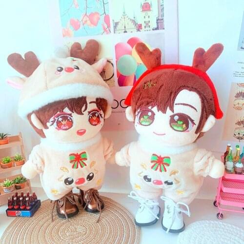 20cm Doll Clothes Dress Up Clothing Christmas Elk Clothes Suit Christmas Gifts